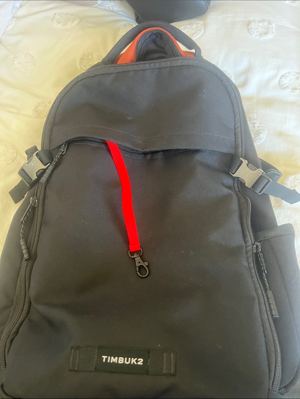 Timbuk2 Black Backpack with Red Pull Tab